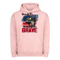 Pigment Salmon Home of the free because of the brave 4th of july Urban Hoodie - CowGirlArtShop