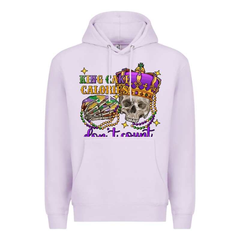 King Cake Calories Don't Count Skull Premium Hoodie by FaDigitalArtStudio | Teevron