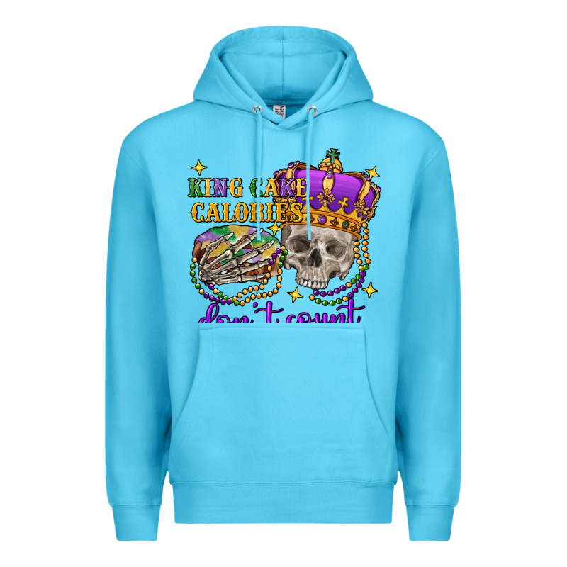 King Cake Calories Don't Count Skull Premium Hoodie by FaDigitalArtStudio | Teevron