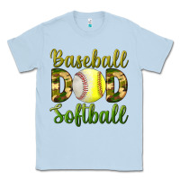 Dusty Blue Baseball Dad Softball Classic Tee - BundleAndBundleShop