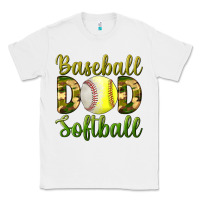 White Baseball Dad Softball Classic Tee - BundleAndBundleShop