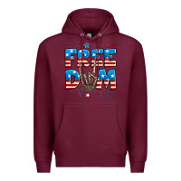 Burgundy Freedom rock hand Premium Hoodie - Neo Western