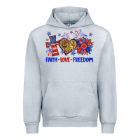 Heather Grey faith love freedom Urban Hoodie - Neo Western