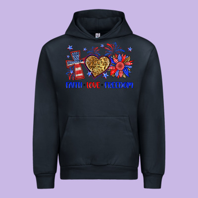 Faith Love Freedom Urban Hoodie Designed By Neo Western