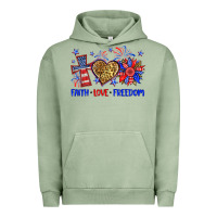 Pigment Oil Green faith love freedom Urban Hoodie - Neo Western