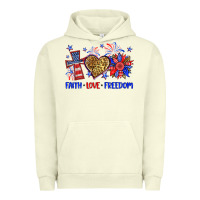 Pigment Pistachio faith love freedom Urban Hoodie - Neo Western
