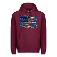Burgundy Leopard glitter American flag 4th of july Premium Hoodie - CowGirlArtShop
