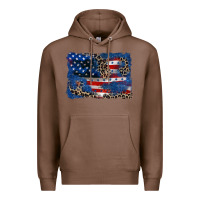 Chestnut Leopard glitter American flag 4th of july Premium Hoodie - CowGirlArtShop