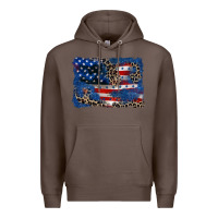 Coffee Leopard glitter American flag 4th of july Premium Hoodie - CowGirlArtShop