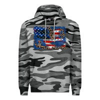 Slate Camo Leopard glitter American flag 4th of july Premium Hoodie - CowGirlArtShop