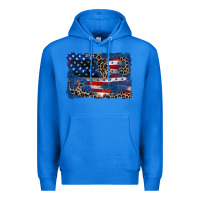 True Royal Leopard glitter American flag 4th of july Premium Hoodie - CowGirlArtShop