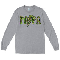 Heather Grey papa  lightning camouflage Long Sleeve Tee - BarkalooDesign