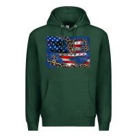Sports Green Leopard glitter American flag 4th of july Premium Hoodie - CowGirlArtShop