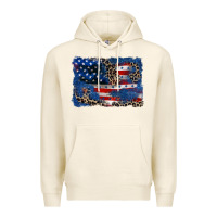 Tofu Leopard glitter American flag 4th of july Premium Hoodie - CowGirlArtShop