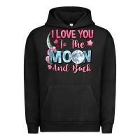 Pigment Black i love you to the moon and back Urban Hoodie - FaDigitalArtStudio