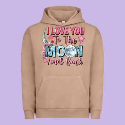 I Love You To The Moon And Back Urban Hoodie Designed By Fadigitalartstudio