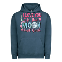 Pigment Midnight Navy i love you to the moon and back Urban Hoodie - FaDigitalArtStudio