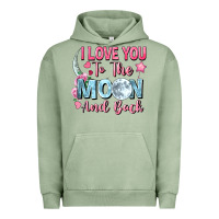 Pigment Oil Green i love you to the moon and back Urban Hoodie - FaDigitalArtStudio