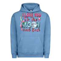 Pigment Pebble Blue i love you to the moon and back Urban Hoodie - FaDigitalArtStudio