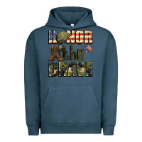 Pigment Midnight Navy Honor the brave 4th of july Urban Hoodie - CowGirlArtShop