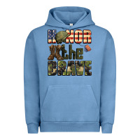 Pigment Pebble Blue Honor the brave 4th of july Urban Hoodie - CowGirlArtShop