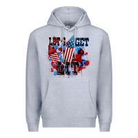 Heather Grey Let's get lit 4th of july Premium Hoodie - CowGirlArtShop