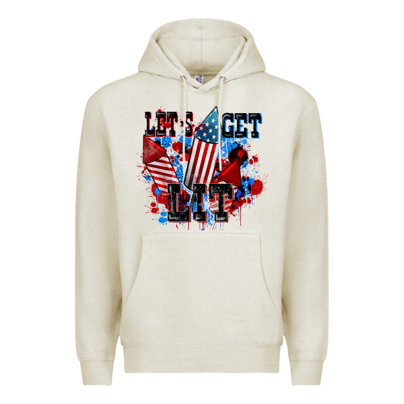 Let's Get Lit 4th Of July Premium Hoodie by CowGirlArtShop | Teevron