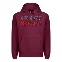 Burgundy God bless America Premium Hoodie - Neo Western