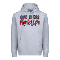 Heather Grey God bless America Premium Hoodie - Neo Western