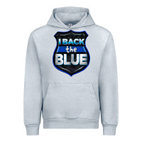 Heather Grey I back the blue 4th of July Urban Hoodie - CowGirlArtShop