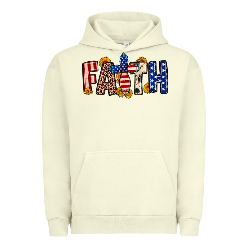 Faith Usa Flag Sunflower Urban Hoodie by Neo Western | Teevron
