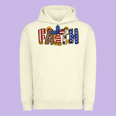 Faith Usa Flag Sunflower Urban Hoodie Designed By Neo Western