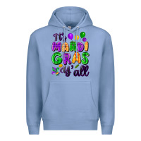 Colony Blue it's mardi gras y'all Premium Hoodie - FaDigitalArtStudio