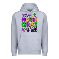 Heather Grey it's mardi gras y'all Premium Hoodie - FaDigitalArtStudio