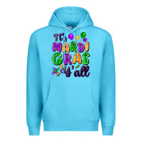 Ocean Blue it's mardi gras y'all Premium Hoodie - FaDigitalArtStudio