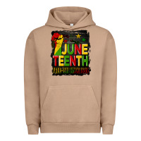 Pigment Burro juneteenth fist free ish since 1865 with background Urban Hoodie - HRA Design Shop