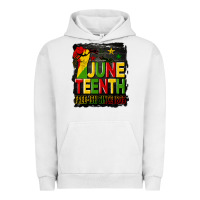 Pigment Lunar Rock juneteenth fist free ish since 1865 with background Urban Hoodie - HRA Design Shop