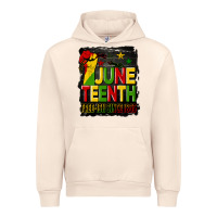 Sandshell juneteenth fist free ish since 1865 with background Urban Hoodie - HRA Design Shop