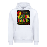 White juneteenth fist free ish since 1865 with background Urban Hoodie - HRA Design Shop