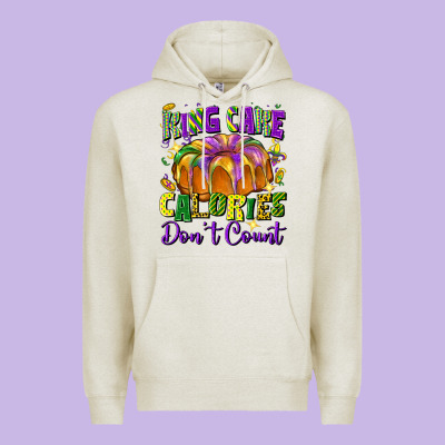 King Cake Calories Don't Count Premium Hoodie Designed By Fadigitalartstudio