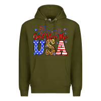 Army Green God bless the USA Premium Hoodie - Neo Western