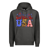 Charcoal Heather God bless the USA Premium Hoodie - Neo Western