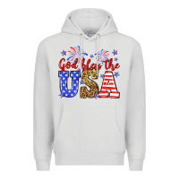 Dove Grey God bless the USA Premium Hoodie - Neo Western