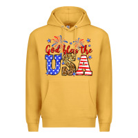 Mustard God bless the USA Premium Hoodie - Neo Western