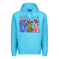 Ocean Blue God bless the USA Premium Hoodie - Neo Western