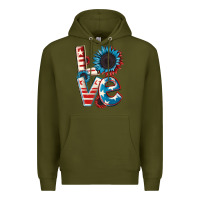 Army Green Love 4th of July Premium Hoodie - CowGirlArtShop