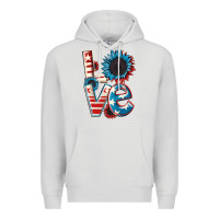 Dove Grey Love 4th of July Premium Hoodie - CowGirlArtShop