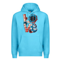 Ocean Blue Love 4th of July Premium Hoodie - CowGirlArtShop