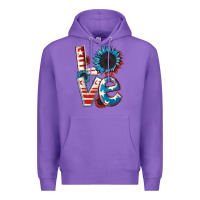 Purple Love 4th of July Premium Hoodie - CowGirlArtShop