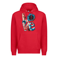 Red Love 4th of July Premium Hoodie - CowGirlArtShop